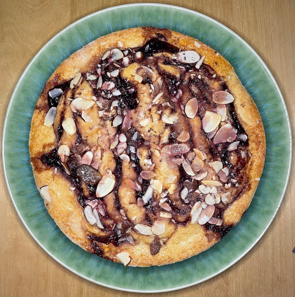 Recipe: Lemon, Almond, and Summer Berry Swirl Olive Oil Cake